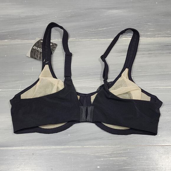 Olga Christina Bra 38C Black Floral Flower Lace Underwire Style 55007 - Picture 2 of 10